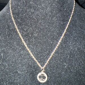 Brand new upcycled chanel  Gold and Silver rhinestone  Pendant Necklace